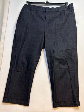 JM Collection Dark Wash Straight Crop Pants